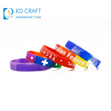 OEM design cheap custom logo colorful printing silicone rubber silicon wristband for gift